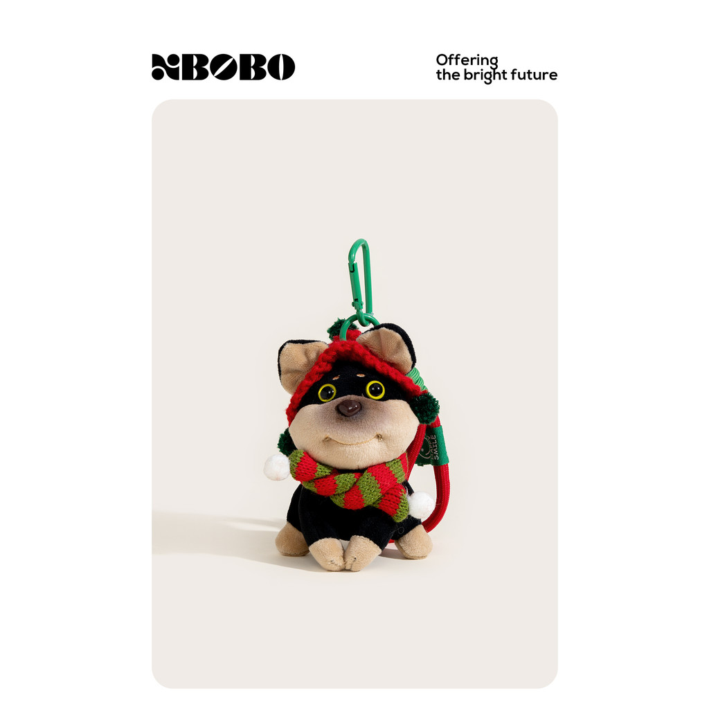 XBOBO Cachecol Abelha Cão Natal Ano Novo Saco de Presente Pingente Boneca de Pelúcia Chaveiro de Carro Bolsa Escolar Enf