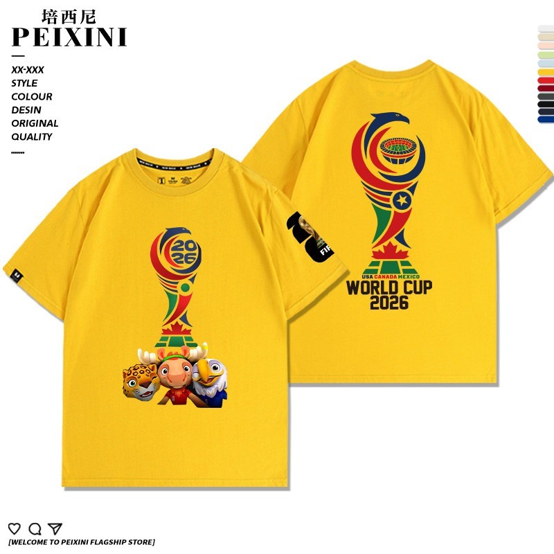 Camiseta 100 % Algodão Premium Da Copa Do Mundo 2026 Eua , Canadá E México Camisa Comemorativa De Fãs Padrão Seleção Nac