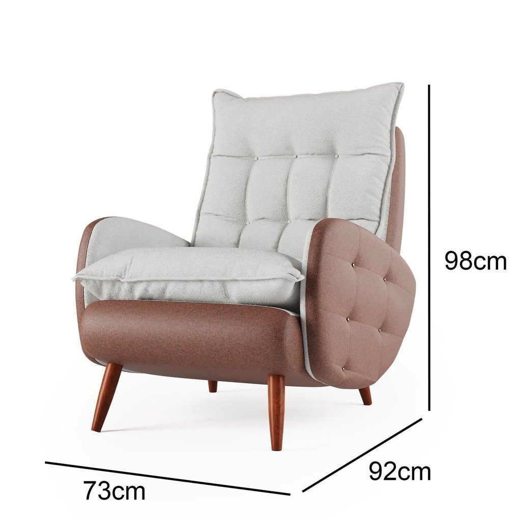 Poltrona com Puff Corino Marrom/Cinza Eloá Plus 73cm Marrom/Cinza · foto 2