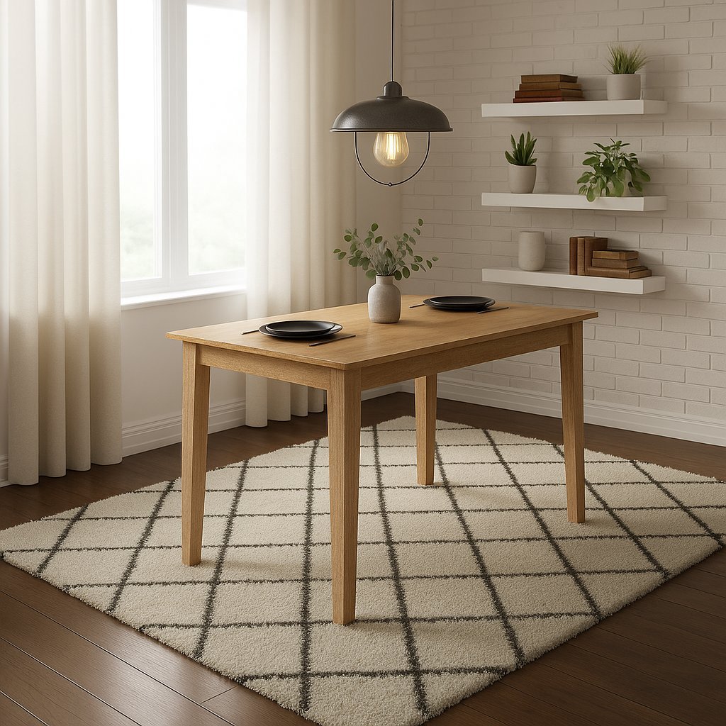Mesa de Jantar Retangular 110x68cm Nicoli Amarelo/Mel Mel