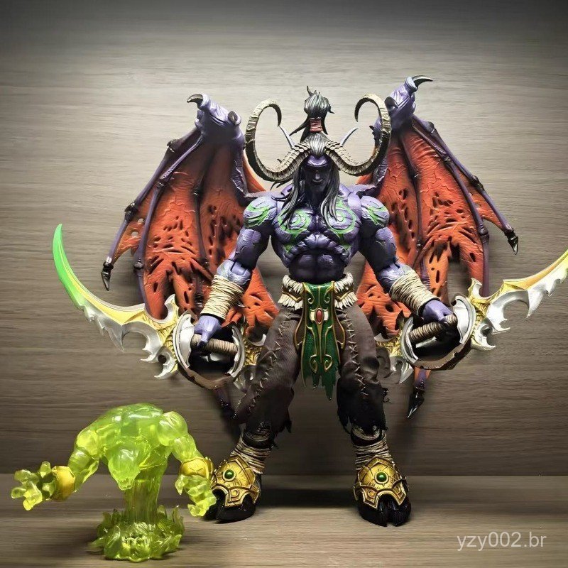 World of Warcraft Caçador de Demônios Ilidan Wrath GK Modelo Articulado de Corpo Inteiro Super Móvel com Luzes Decorativ