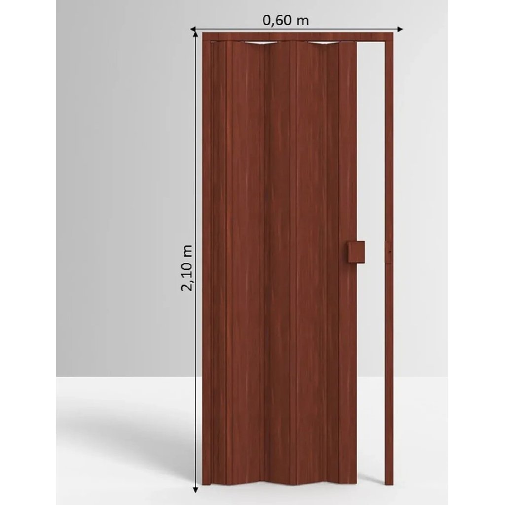 Porta Sanfonada de PVC 210x60cm Permatti Mogno Madeira Mogno Madeira