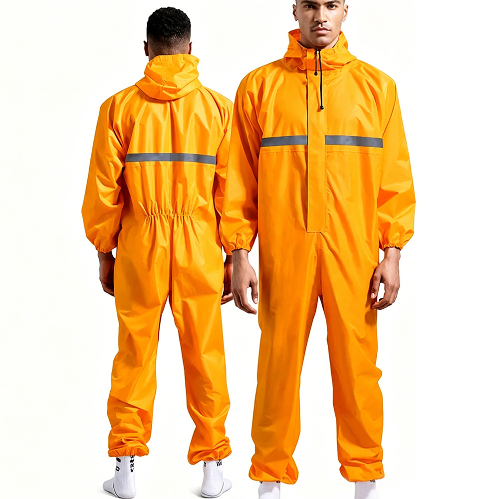 Macacão Impermeável Com Capuz Proteção Chuva Óleo Poeira  Para Proteção De Trabalho E Capas De Chuva