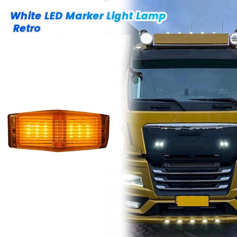 Luz Da Grade Dianteira LED Lâmpada Marcador Para Scania Volvo Homem Benz Caminhão Frente Duplo Queimador Luzes Indicador