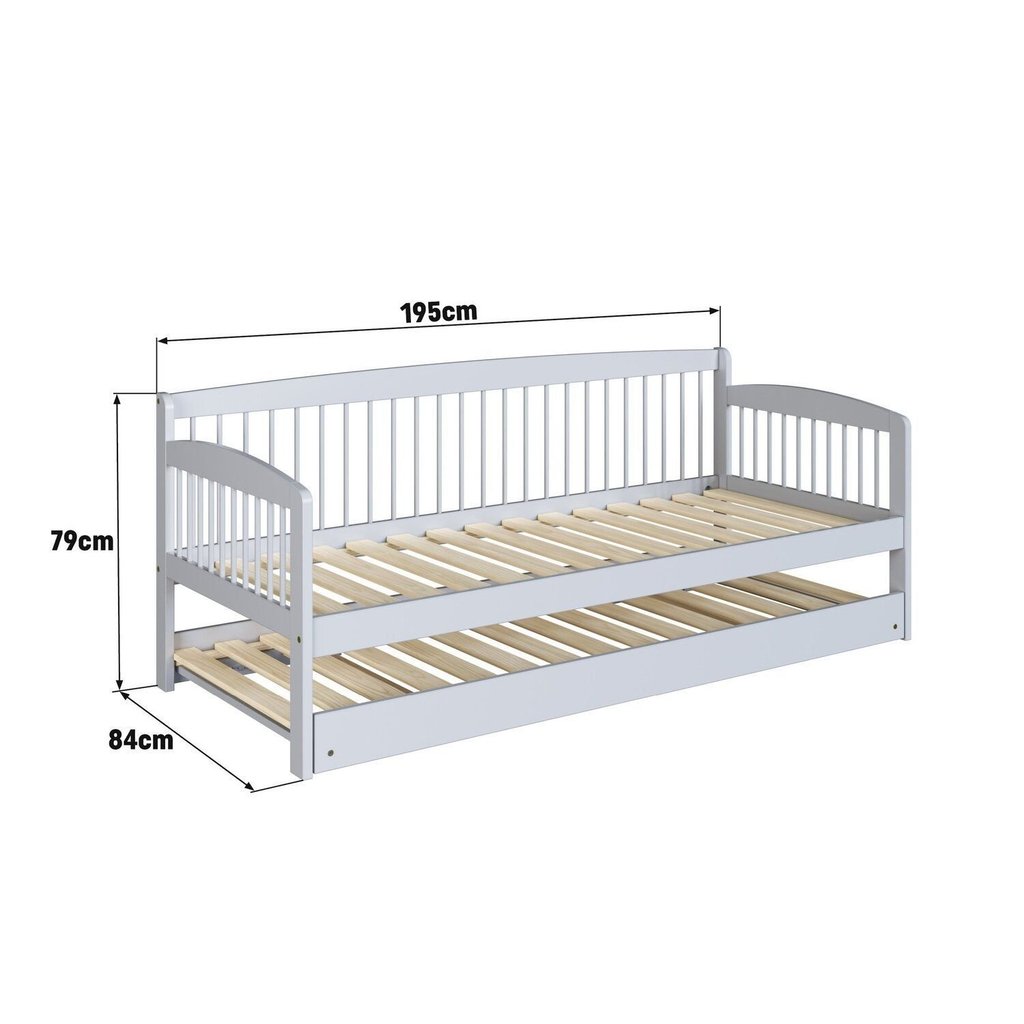 Sofá e Cama Auxiliar Andover de Madeira Maciça com Lastro Branco Branco