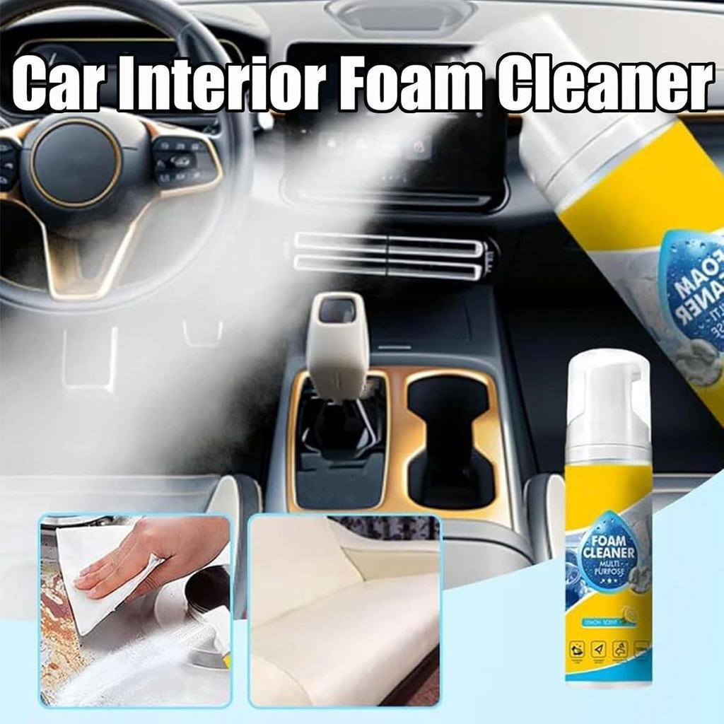 Poderoso limpador de espuma multifuncional para interiores de automóveis, spray de limpeza sem enxágue, adequado para in