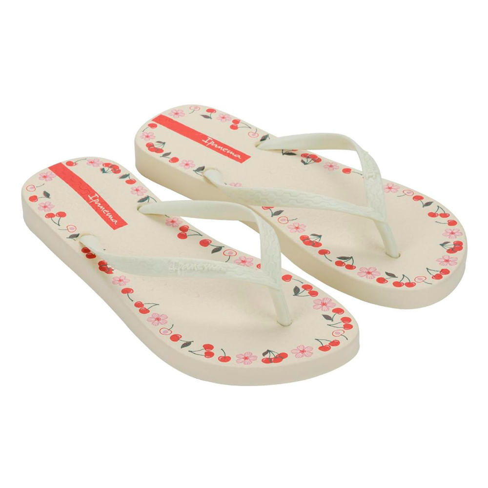 Chinelo Ipanema Day Feminino Bege e Vermelho Tamanho 37/38 1 Par
