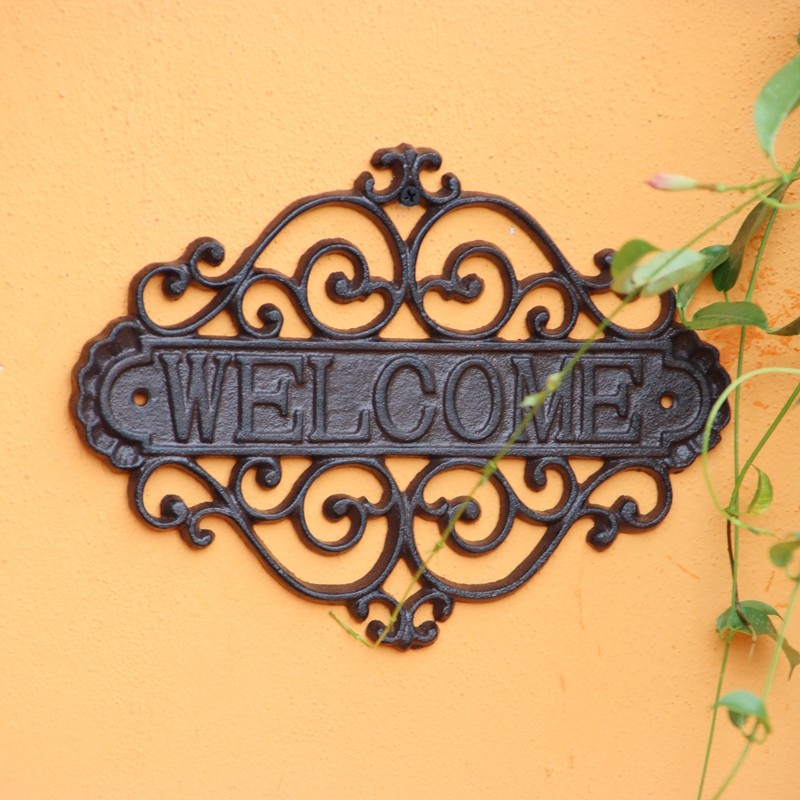 Gerrell europeu Retro decorações ferro fundido placa de decoração placa de boas-vindas casa escrita estúdio decoração da