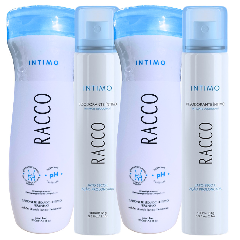 Kit Com 2 Sabonete Intimo + 2 Desodorante Íntimo - Racco
