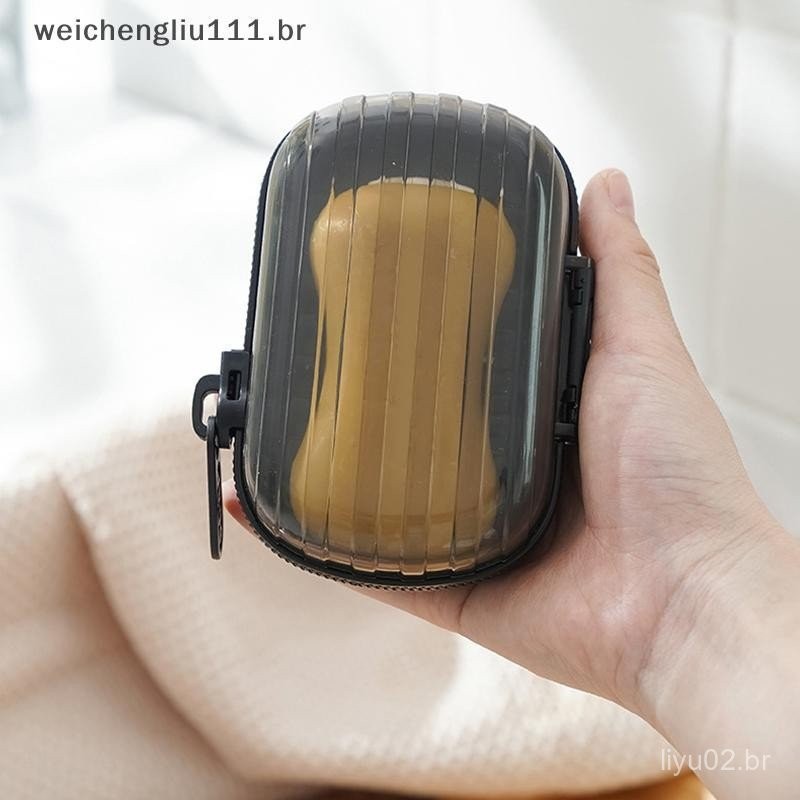 # weicheng Saboneteira Portátil Selada Caixa De Armazenamento À Prova D'água Viagem Casa Banheiro Sabonete Com Zíper Des
