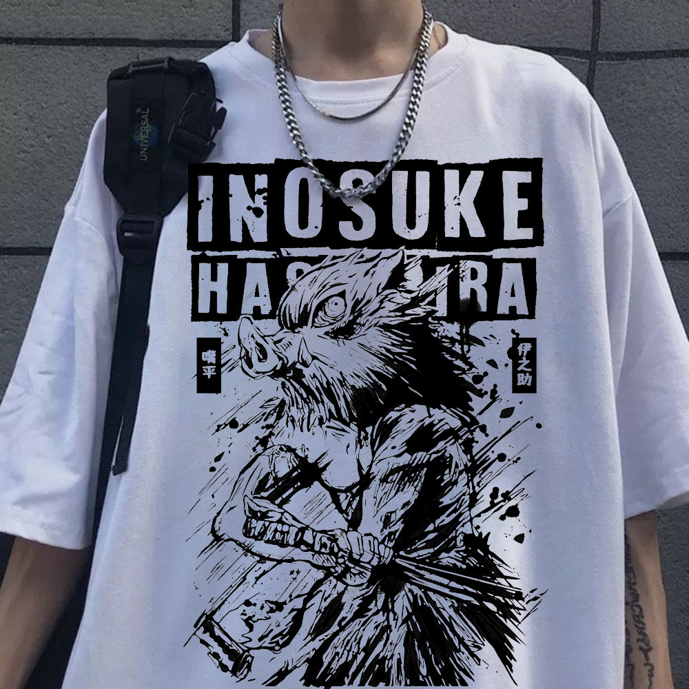 Camiseta Anime Mangá Javali Respiração da Fera Demonio Caçador de Oni