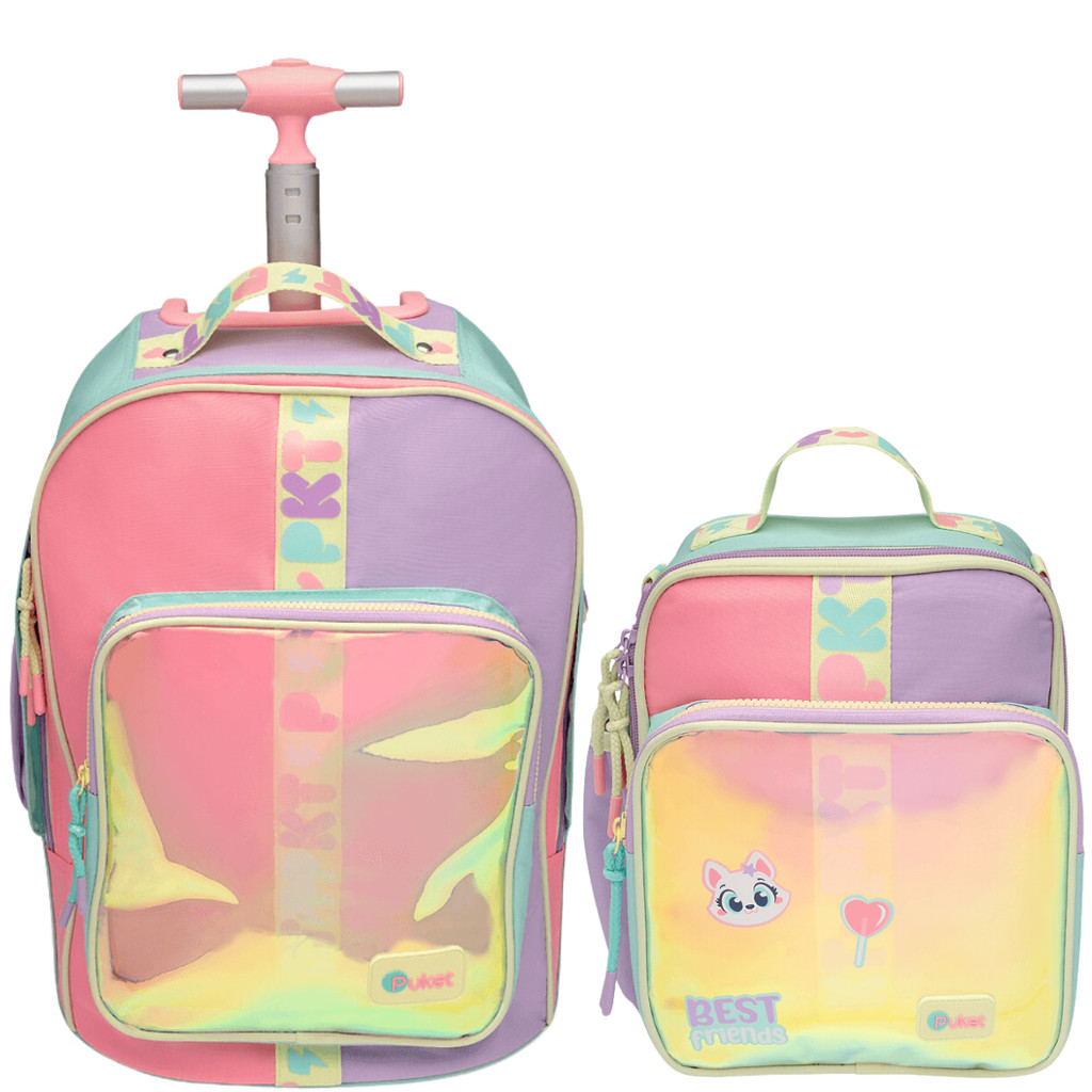 Kit Mochila Com Lancheira Color Block Menina Puket