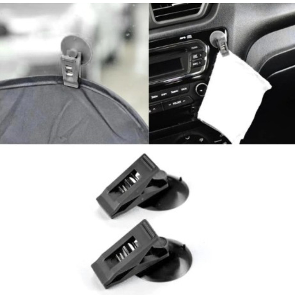 1 Par de Clipe de Ventosa com Presilha para Fixação em Vidro ou Painel – Multiuso Carro Casa em Oferta na Shopee