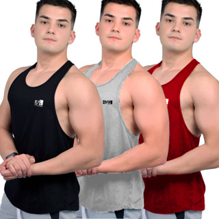 Kit 3 Regatas Masculina Cavada 100% Algodão Lisas Sem Estampas Cores Basicas para Academia em Oferta na Shopee
