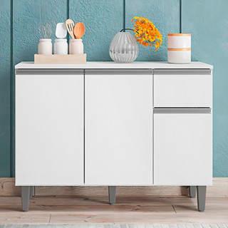 Balcão de Cozinha Gabinete Vanessa 105cm C/ Tampo Ajl Móveis em Oferta na Shopee