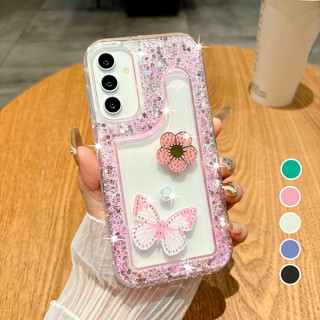 Glitter Flor Borboleta Claro Macio Bling Caso Para Samsung A07 A17 A06 A16 A26 A36 A56 A14 A24 A34 A54 A05s A15 A35 A55 em Oferta na Shopee