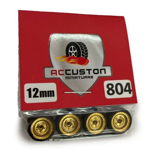 Rodas com pneu de borracha Para Customização de Hot Wheels Matchbox e Perfil Baixo 1/64  Ac Custon 12 mm modelo 804