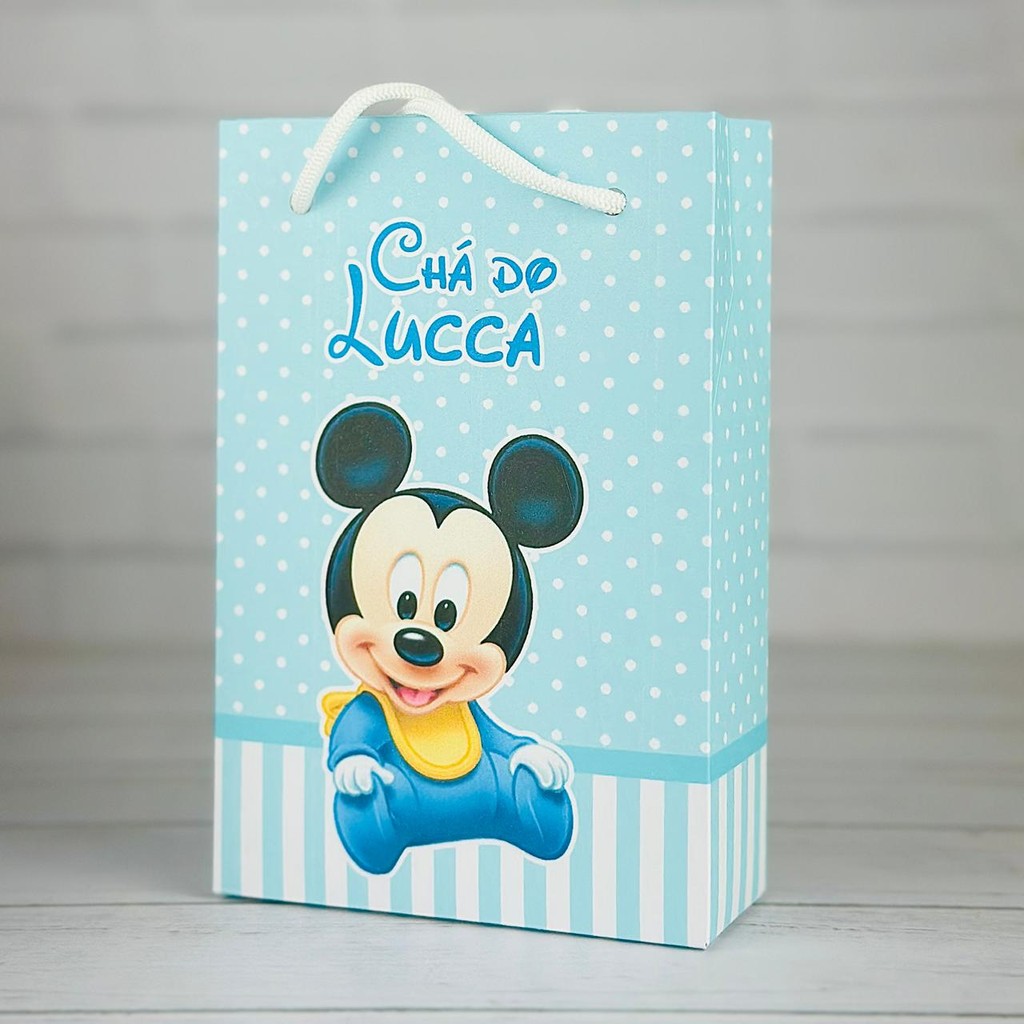 Sacolinha Mickey Baby Bebê | Personalizada Com Nome | Festa Aniversário Lembrancinhas Personalizados Sacola de Doces