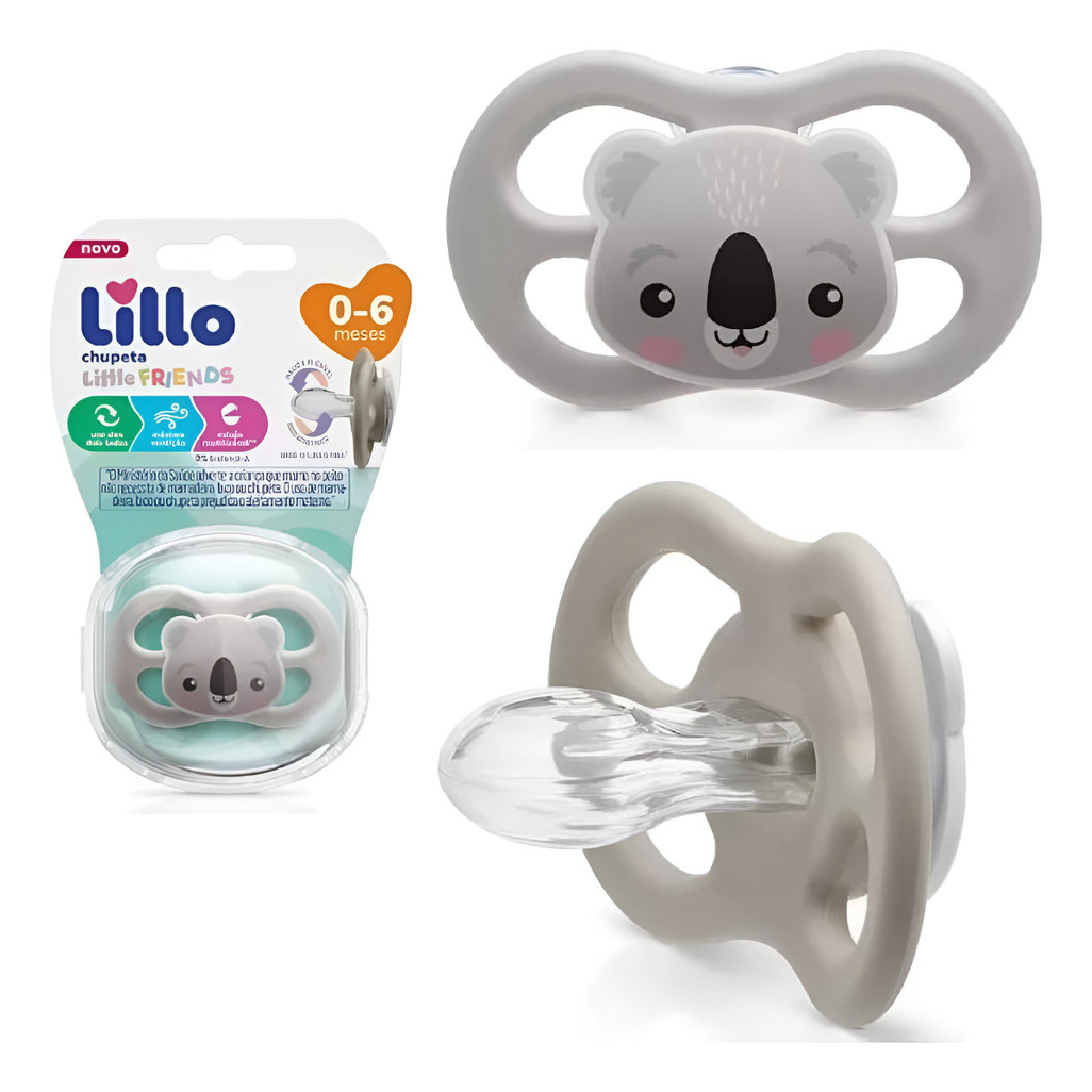 Chupeta Little Friends Bico Silicone 0-6m Neutra - Lillo