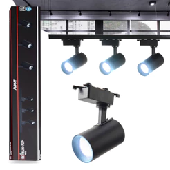 Kit trilho Eletrificado 3 Spot Led + 1 Metro de Trilho Pop 15w 6500k Branco Frio 110v/220v Preto Cod: 251931414