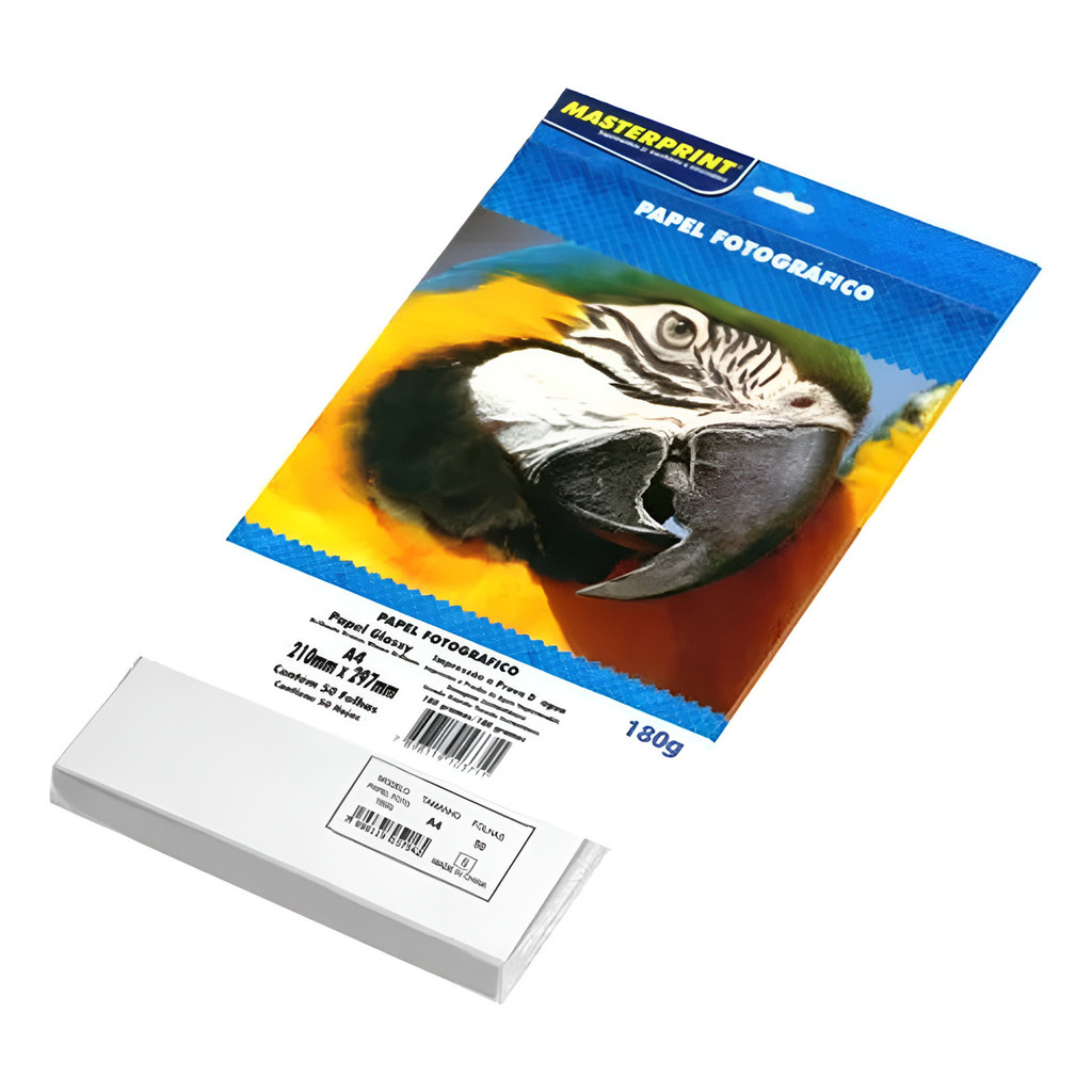 Papel Foto Glossy 180g/m² A4 - 50 Folhas Der 4
