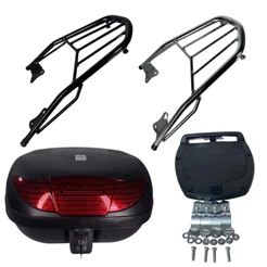 Kit Bagageiro Churrasqueira Cb 300 (Todas) + Baú Bauleto 45 Litros