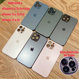 4 Cores Capa Protetora Vidro Fosco Alta Qualidade AG Para iPhone11-15 Pro Proteção Total Da Lente capinha celular em Oferta na Shopee