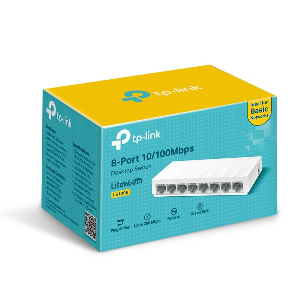 Switch de Mesa TP-Link LS1008 com 8 portas 10/100Mbps em Oferta na Shopee