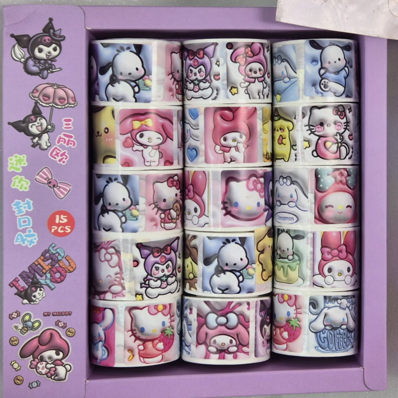 Rolo com 200 adesivos DIVERSOS em Oferta na Shopee