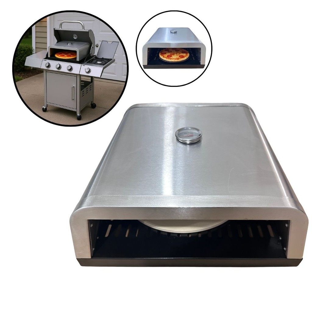 Forno De Pizza Inox Portátil Para Churrasqueira Americana A Gás Ou Carvão Gourmet Área Gourmet Importway