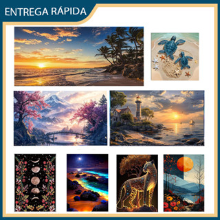 Kit Pintura Redondo Diamante 5D Completo | Terapia artística | Relaxante, alivie o estresse,vários estilos disponíveis em Oferta na Shopee