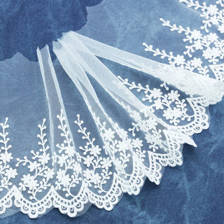 (1 Jardas/Pacote) 155mm Padrão De Ramo De Pinheiro Branco Bordado Renda Acessórios De Costura Vestido De Casamento DIY P
