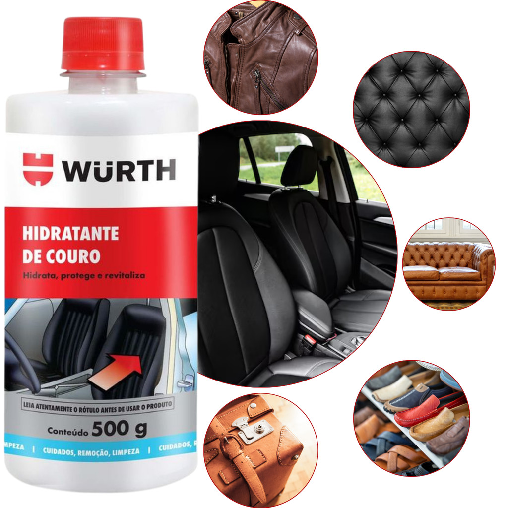 Hidratante De Couro Wurth Produto p/ hidratar couro de jaquetas sofas botas bolsas e banco de carro. em Oferta na Shopee