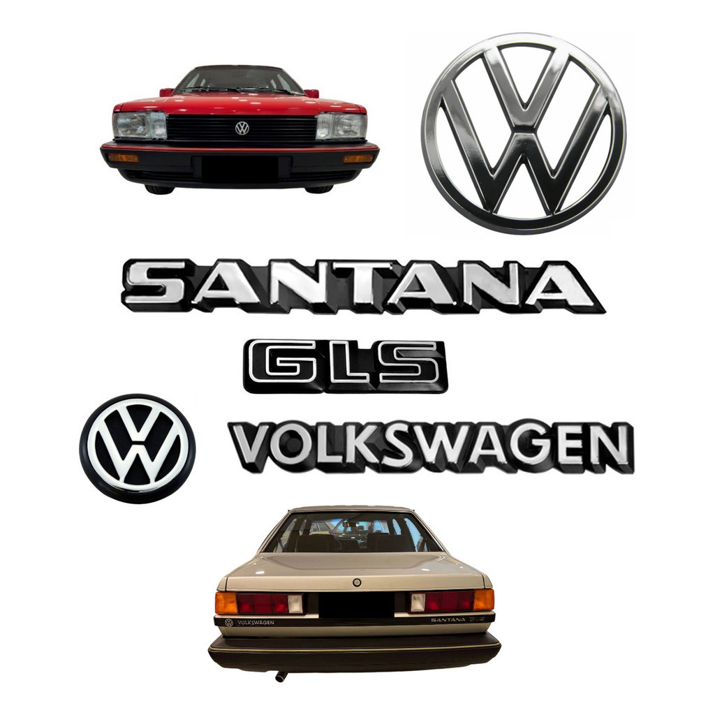 Emblema Santana Gls Volks + Vw Da Grade E Mala - 1987 À 1990