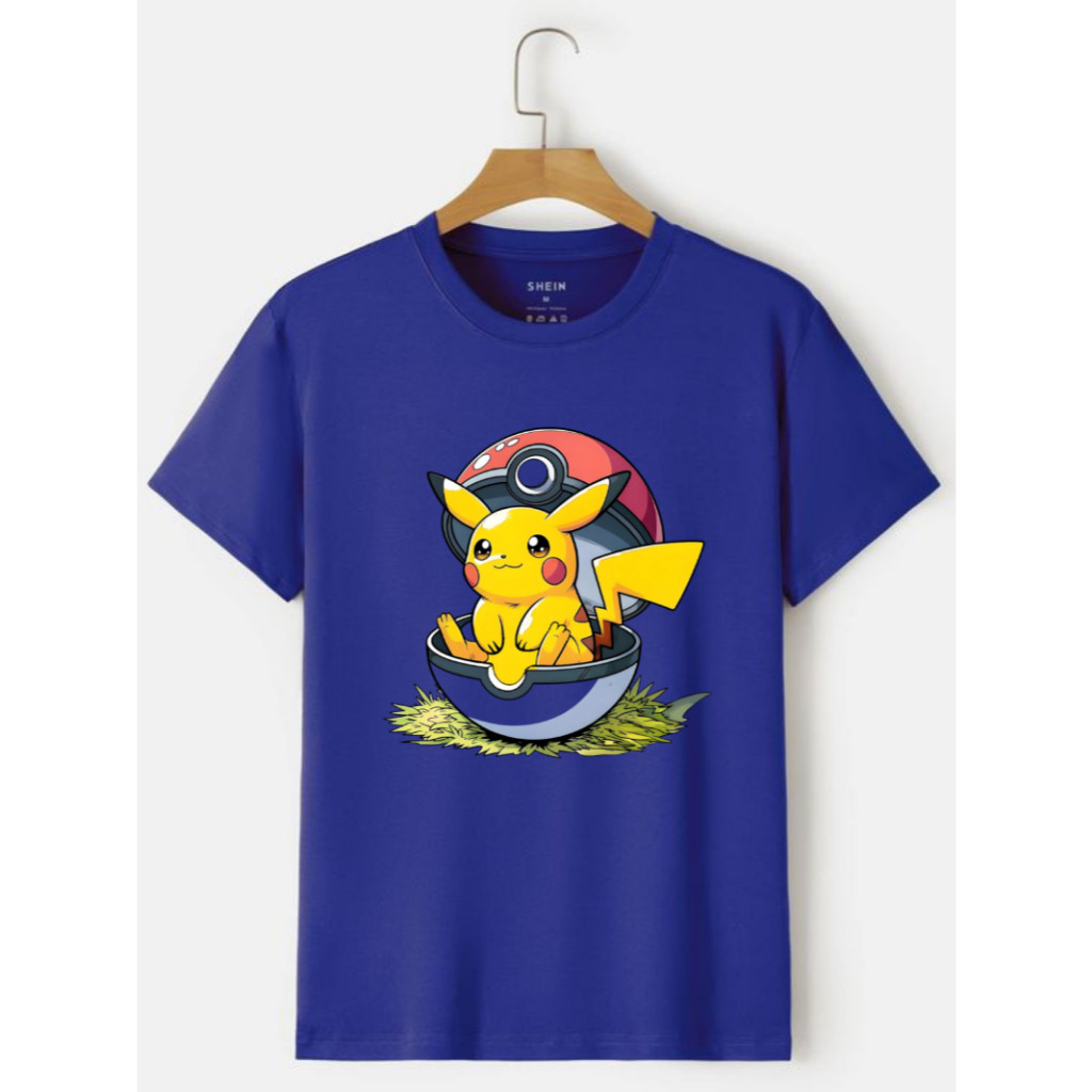Camiseta Pikachu Pokémon Pokebola Adulto e Infantil Jogo Game infantil Menina Menino Masculina Feminina  Black Friday