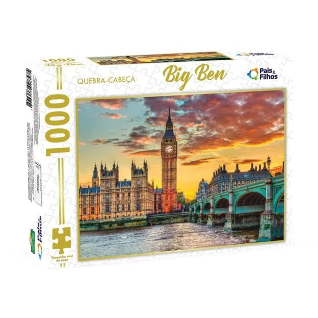 Jogo Quebra-cabeça Big Ben Londres  Premioum 100 Peças Puzzle Pais & Filhos Cartonado Concentração