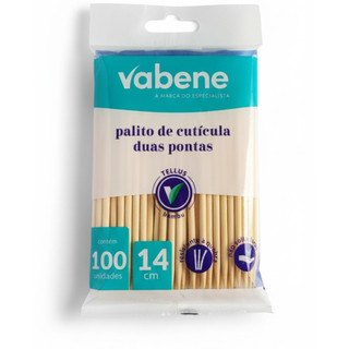 Palito de Manicure Vabene 2 Pontas – 100 Unidades