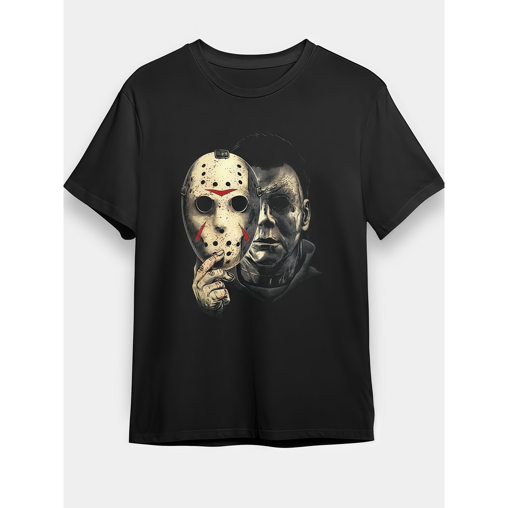 Camiseta Unissex Oversized Plus Size Feminina Masculina Plus Size   Jason Voorhees Máscara Horror   100%  Halloween