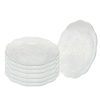 Jogo 12 Pratos Fundos Vidro Fundo 22 cm Almoço Jantar Mesa Transparente Rosas em Oferta na Shopee
