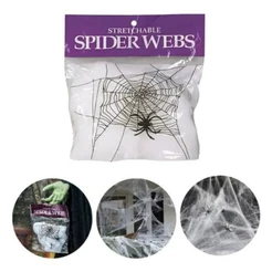 Teia de Aranha para Decoração Halloween Branca | Teia Falsa Decorativa Festa Halloween Assustador