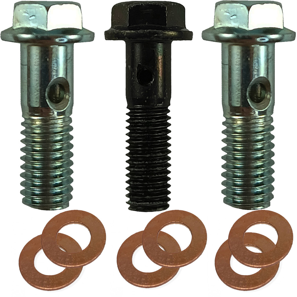 Kit 3 parafusos tubo duto de óleo tampa lateral CBX250 Twister XR250 Tornado CB300 XRE300 (com furo) parafuso do retorno