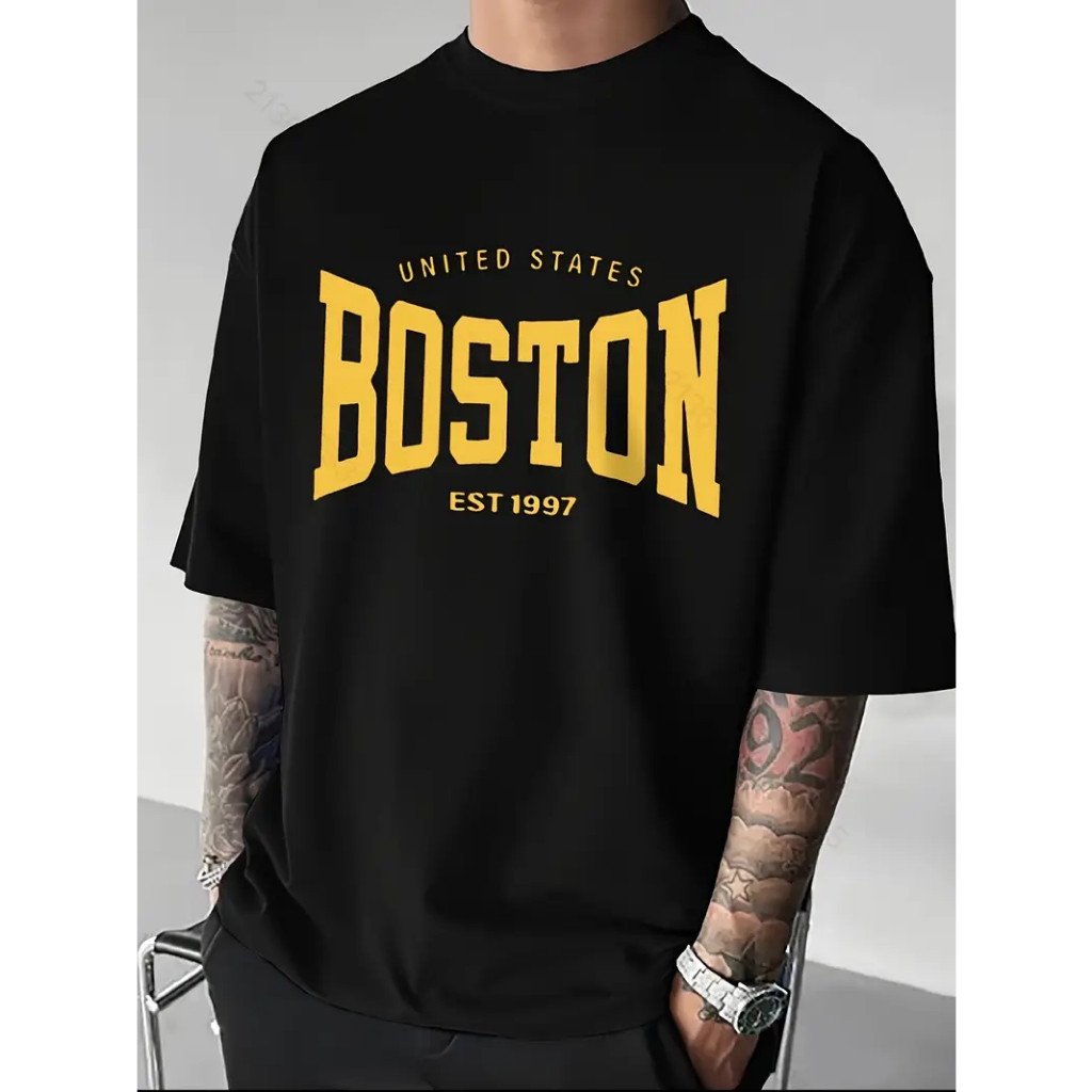Camiseta Camisa oversized Larga Urban Boston 1997 Lançamento Oversized Esportiva Streetwear
