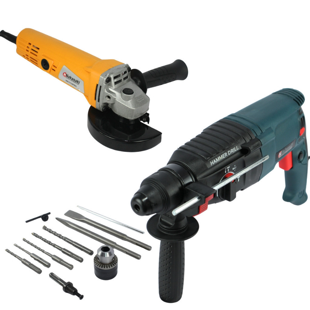 Kit Martelete Rompedor 5kg com Esmerilhadeira + Cortesia em Oferta na Shopee