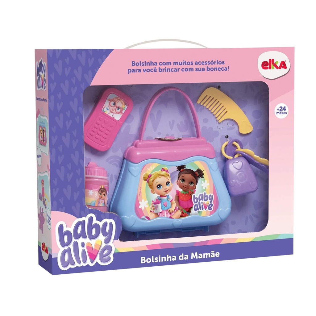 Brinquedo Infantil Bolsinha da mamãe Baby Alive c/ acessórios Elka - 1319 em Oferta na Shopee