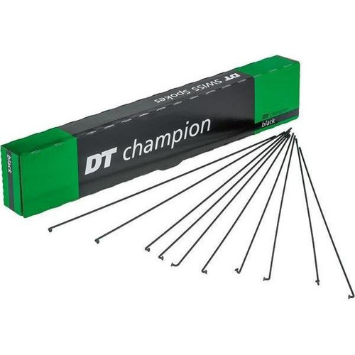 Raio Dt Swiss Champion  2.0 X 292mm J Bend Preto Sem Nipples - 01 Unidade