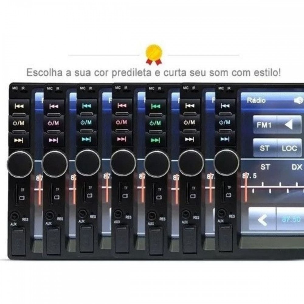 Central Multimídia 2 Din Mp5 Fiat Siena Câmera Moldura Prata — imagem 2 de 2