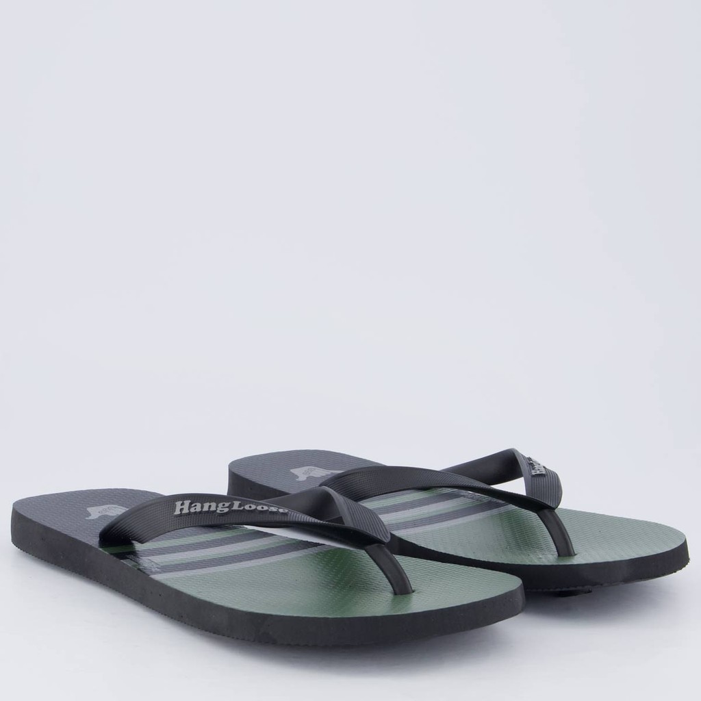 Detalhes do Chinelo Hang Loose Preto e Verde