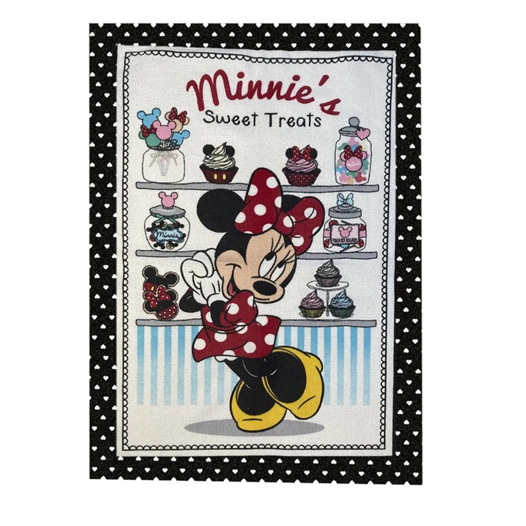 Pano Prato Felpudo Döhler Mickey Minnie Colorido 45 x 65 cm