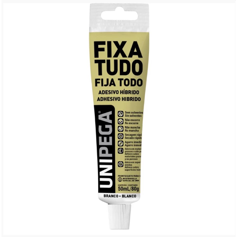 COLA FIXA TUDO ALTO PODER DE ADESÃO 80G UNIPEGA SILICONE ADESIVO PROVA D'ÁGUA em Oferta na Shopee