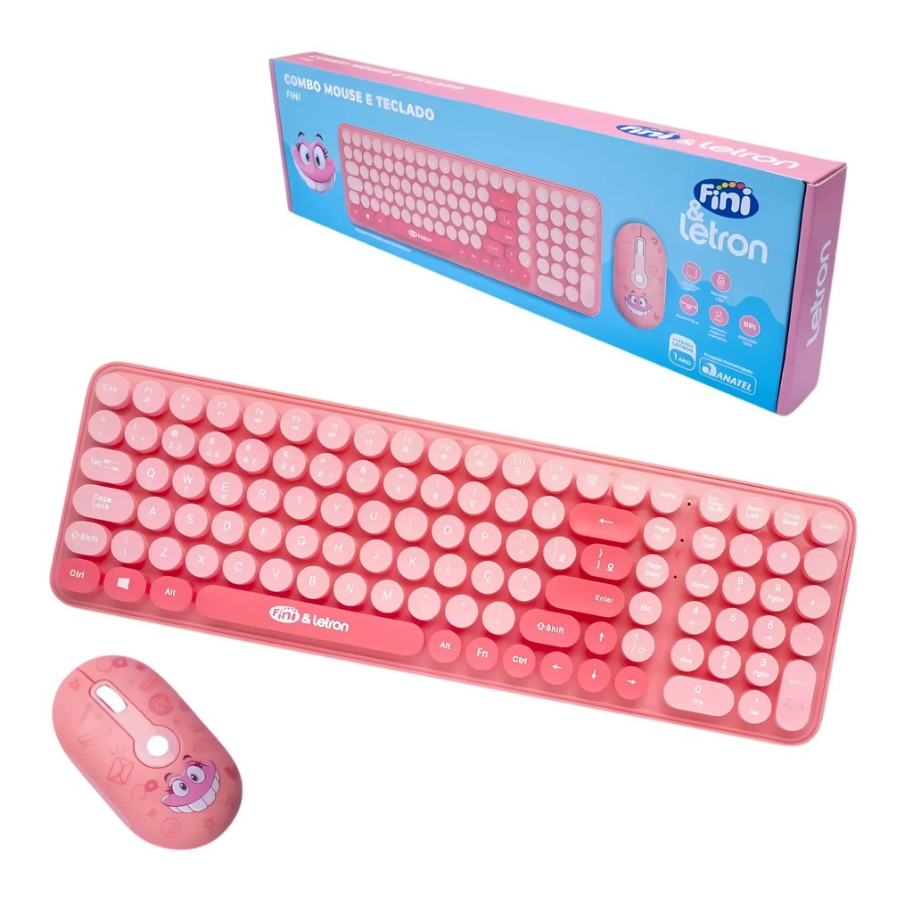 Kit Mouse e Teclado Fini Wireless com Mini Receptor Letron Leonora - 10323 em Oferta na Shopee